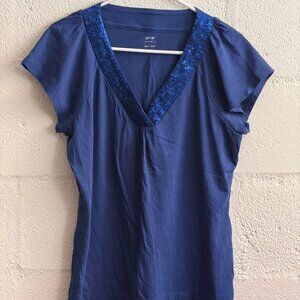 Apt. 9 Navy Blue V-Neck T-Shirt